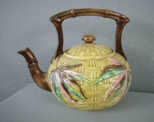 Basketweave and Bamboo tea kettle