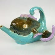 William Brownfield fish on wave teapot