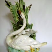 Monumental swan and cattail vase by Carrier-Belleuse