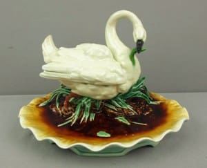 Swan inkwell deskset