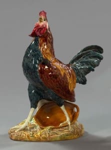 Monumental rooster figure