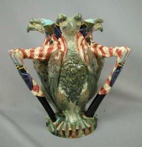 1876 Centennial triple eagle vase