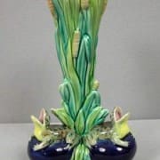 Frog and bulrush vase