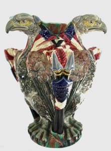 1876 Centennial triple eagle vase