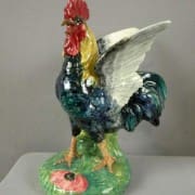 Delphin Massier rooster vase