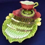 Asparagus server with sauce pitcher