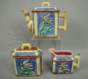 Bird and iris teaset