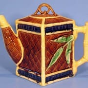 Basketweave and leaf teapot