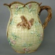 Bird and basketweave pitcher