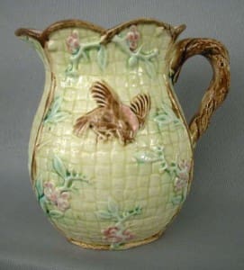 Bird and basketweave pitcher