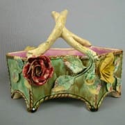 Floral and leaf octagonal basket