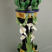 George Jones calla lily jardiniere and pedestal