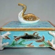 George Jones sardine box with diver finial