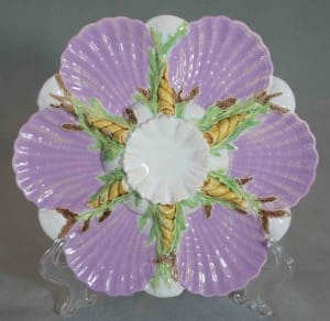 George Jones shell and coral oyster plate