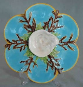 George Jones shell and coral oyster plate