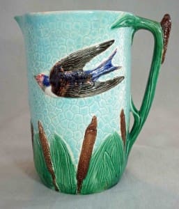 Bird and cattails pitcher