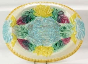 Samuel Lear pond lily and rope bread tray