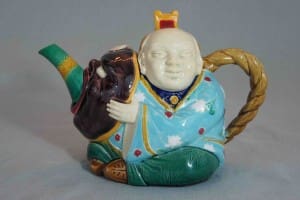 Minton Chinaman teapot with Noh mask