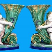 Minton putti cornucopia vases