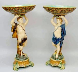 Minton faun and nymph compotes