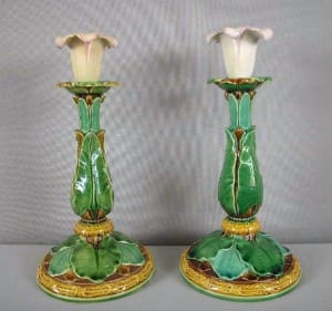 Minton lily candlesticks