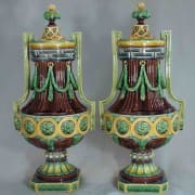 Minton neoclassical mantle vases