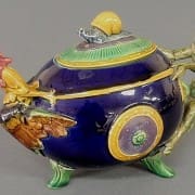 Minton monkey and cockerel teapot with snail finial