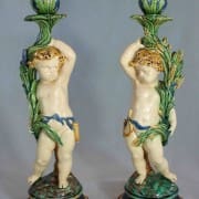 Minton putti harvest candlesticks