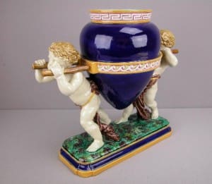 Minton putti with urn table center