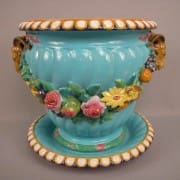 Minton rams head and floral jardiniere