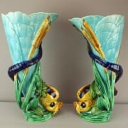 Dolphin and cattail vases