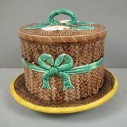 Basketweave and bow cheese keeper