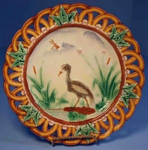 Heron in marsh dessert plate