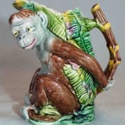 Monkey and banana leaf pitcher