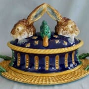 Rare hare and duck game pie dish