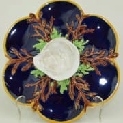 George Jones cobalt shell oyster plate