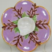 George Jones pink shell and coral oyster plate