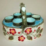 Floral egg basket with individual egg cups