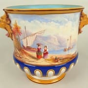 Minton wine cooler with painted scenes