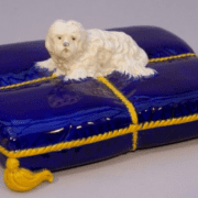 George-Jones-majolica-dog-cushion-box